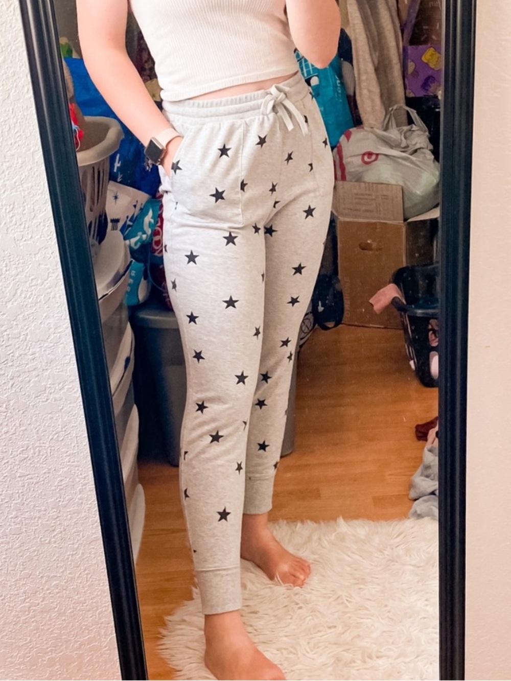 Lucky Brand Gray Sweatpants Allover Star Print